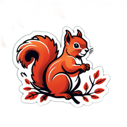 squirrel autumn leaves SVG PNG design with clean design elements