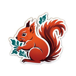 sticker squirrel SVG PNG design with clean design elements