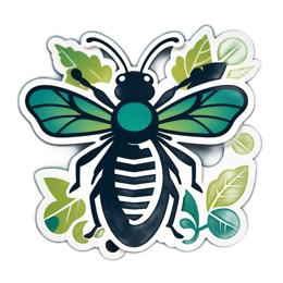 bee leaf sticker SVG PNG design with clean design elements