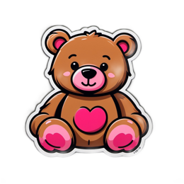 teddybear sticker SVG PNG design with clean design elements