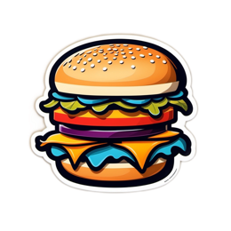 burger layers colorful SVG PNG design with clean design elements