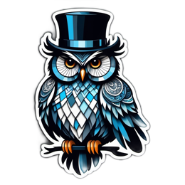 owl tophat colorful SVG PNG design