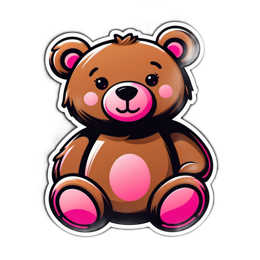 teddy bear cartoon SVG PNG design with clean design elements