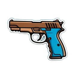 gun sticker SVG PNG design with clean design elements