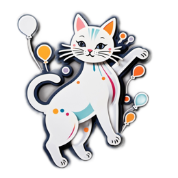 cat balloon SVG PNG design with clean design elements