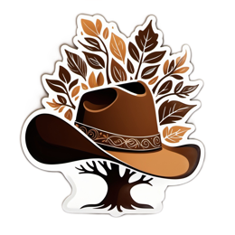 hat leaves SVG PNG design with green floral elements