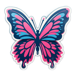 butterfly colorful sticker SVG PNG design with clean design elements