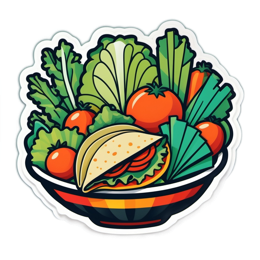 salad taco SVG PNG design with clean design elements