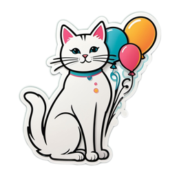 balloon cat SVG PNG design with clean design elements