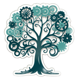 artistic tree gears SVG PNG design with clean design elements