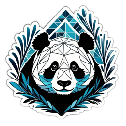 artistic geometric panda SVG PNG design with clean design elements