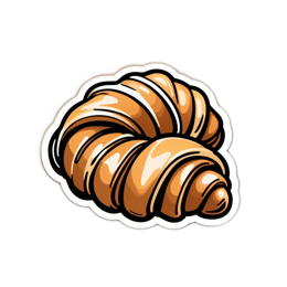 croissant sticker SVG PNG design with clean design elements