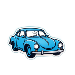 car blue sticker SVG PNG design with clean design elements