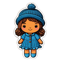 doll cartoon SVG PNG design with clean design elements