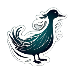 artistic duck SVG PNG design with clean design elements