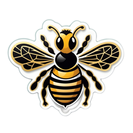 beautiful bee sticker SVG PNG design with clean design elements