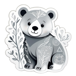sticker cute bear SVG PNG design with clean design elements
