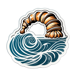 waves croissant SVG PNG design with clean design elements