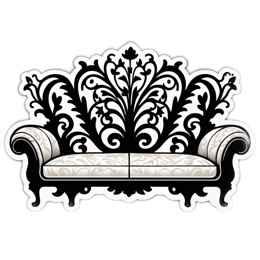 furniture floral SVG PNG design with clean design elements, black and white floral elements