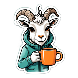 coffee goat SVG PNG design with clean design elements