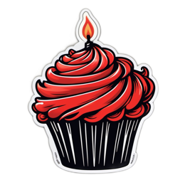 cupcake redfrosting candle SVG PNG design with clean design elements