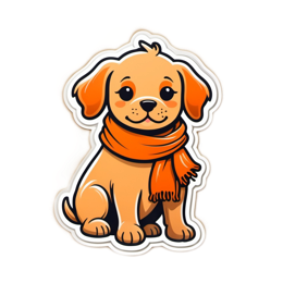 sticker dog scarf SVG PNG design