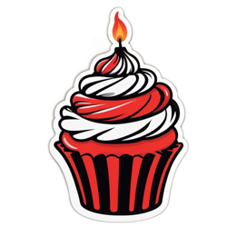 cupcake red swirl SVG PNG design with clean design elements
