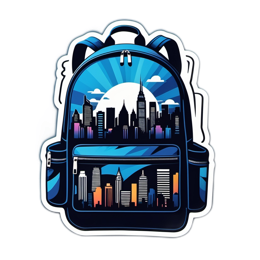 backpack cityscape SVG PNG design with clean design elements