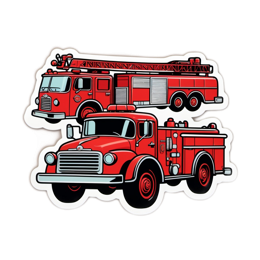 fire trucks stickers SVG PNG design with clean design elements