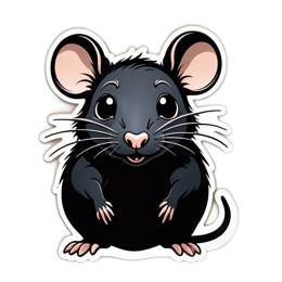 cartoon mouse sticker SVG PNG design with clean design elements