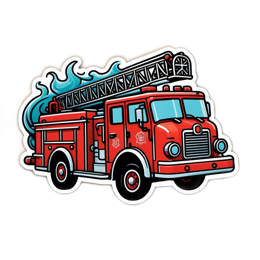 fire truck SVG PNG design with clean design elements
