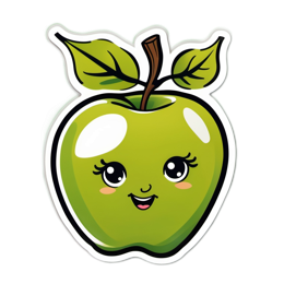 kids apple sticker SVG PNG design with clean design elements