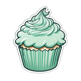cupcake mint SVG PNG design with clean design elements