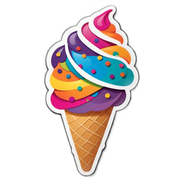 icecream swirled colorful SVG PNG design with clean design elements