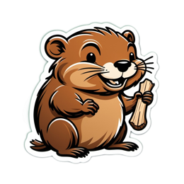 cartoon marmot SVG PNG design with clean design elements