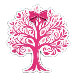 tree bow floral SVG PNG design with white and pink floral elements