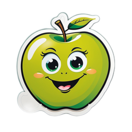 sticker smiling apple SVG PNG design