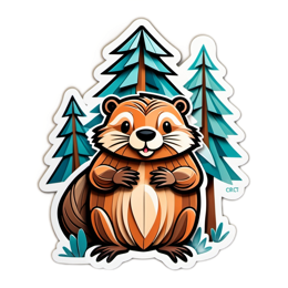 beaver forest SVG PNG design with clean design elements