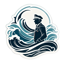 sea wave officer SVG PNG design with clean design elements