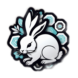 rabbit artistic SVG PNG design with clean design elements