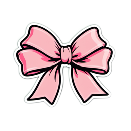 sticker pinkbow SVG PNG design with clean design elements