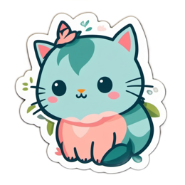 sticker cutecat SVG PNG design