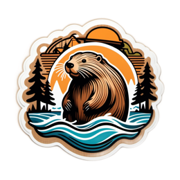 beaver lake SVG PNG design with clean design elements