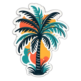palm tropical SVG PNG design with clean design elements
