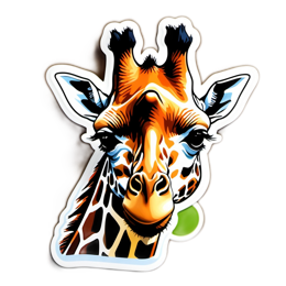 sticker giraffe SVG PNG design with clean design elements