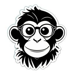monkey cartoon SVG PNG design with clean design elements