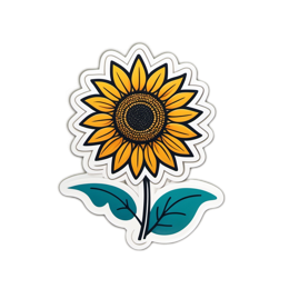 sunflower SVG PNG design with clean design elements, black and green floral elements