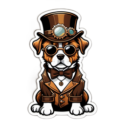 steampunk dog SVG PNG design