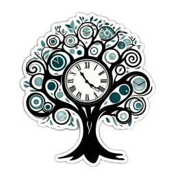 time tree SVG PNG design with clean design elements