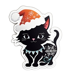 holiday blackcat sticker SVG PNG design
